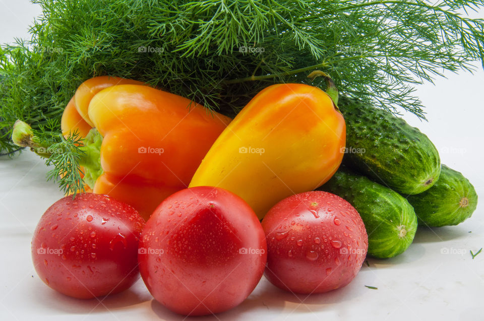 Fresh raw vegetables on the table