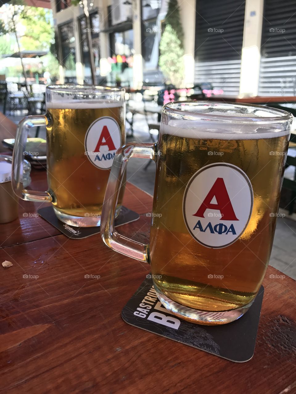 A photo to remember Drinking local beer in my trip in Athens.