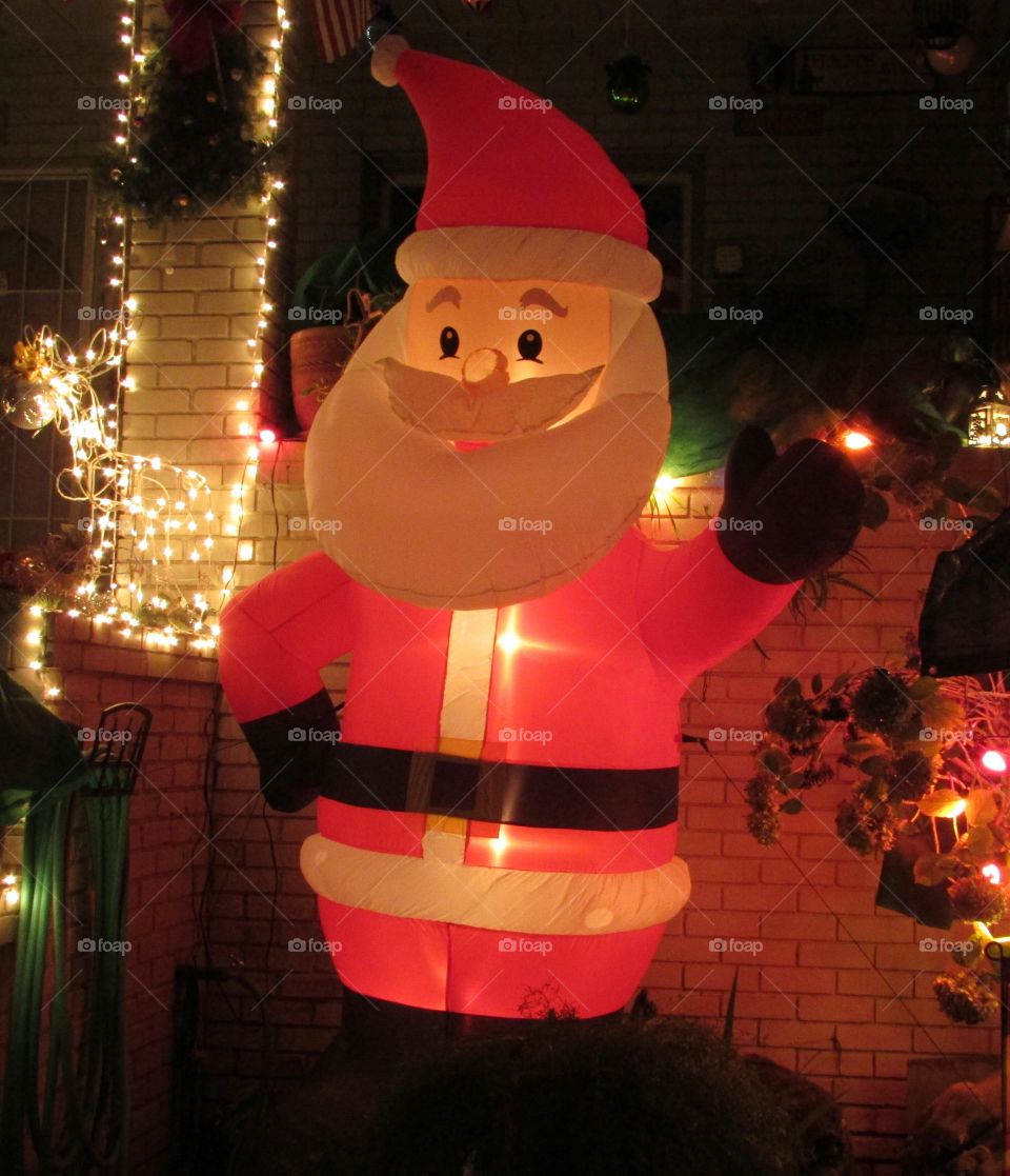 Santa Christmas lights