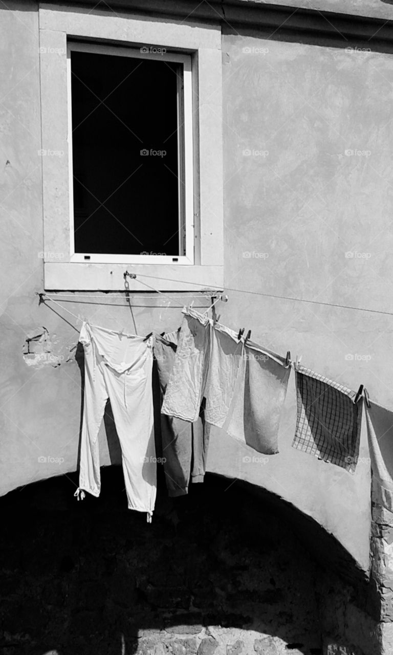 hanging laundry