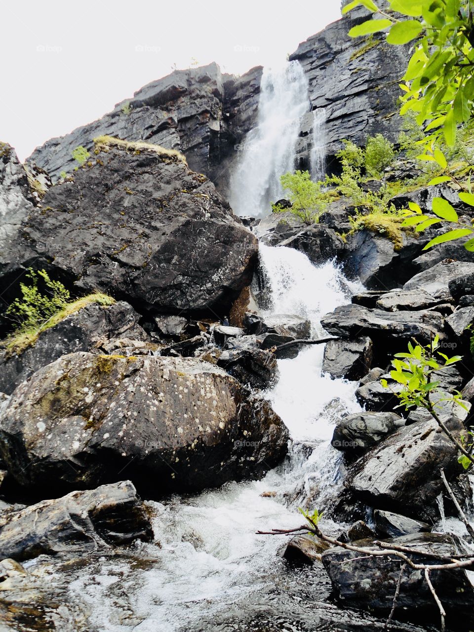 A waterfall through the stones