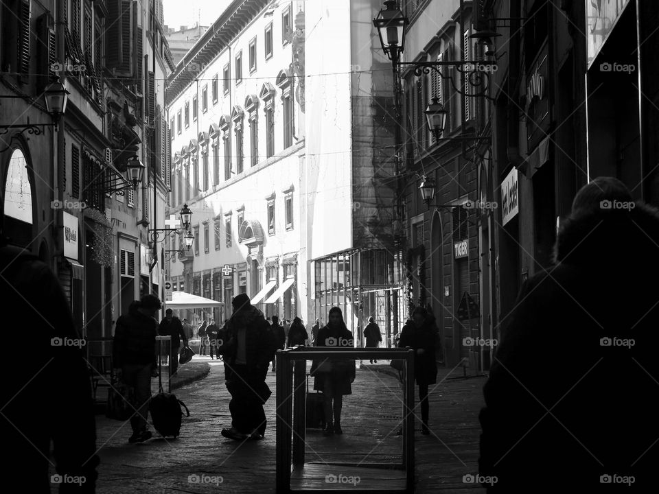 Florence in a black and white capture