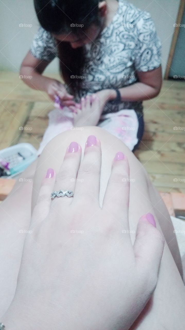 self employed. "manicure and pedicure".