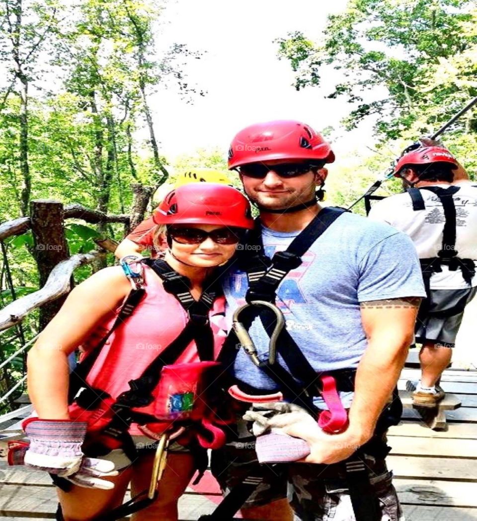 Summertime zip lining w/ my other half at Navitat Canopy Adventures in Asheville, NC on one of the hottest days I can remember. We did the Mountaintop Tour even though I’m afraid of heights, I conquered my fears. 3 lines higher, longer & faster.