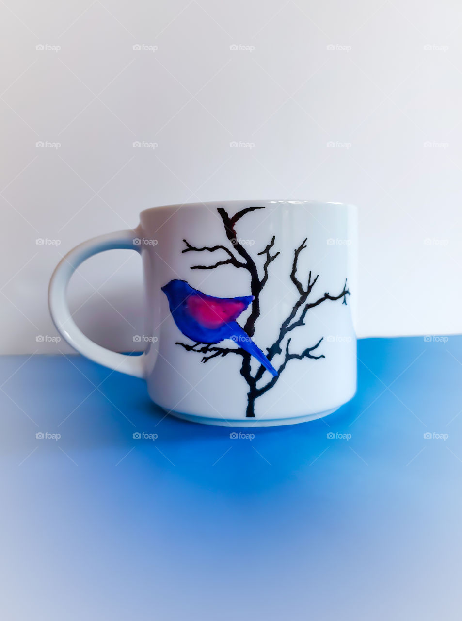 Favorite coffee mug:  purple bird