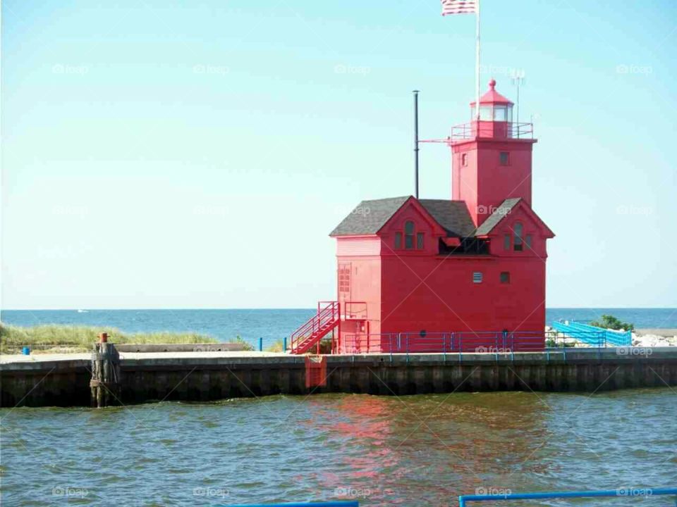 Lighthouse Lake Michigan