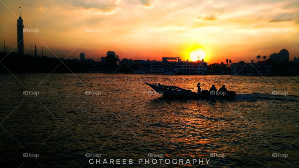 sunset with the Nile - Cairo - Egypt !