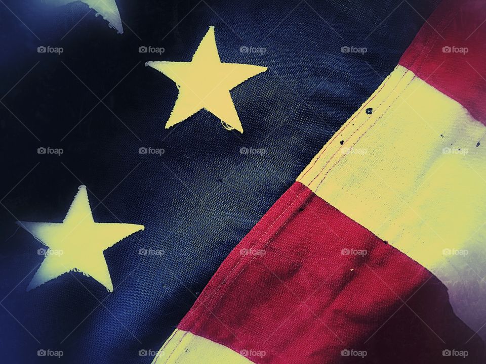 American battalion flag closeup 