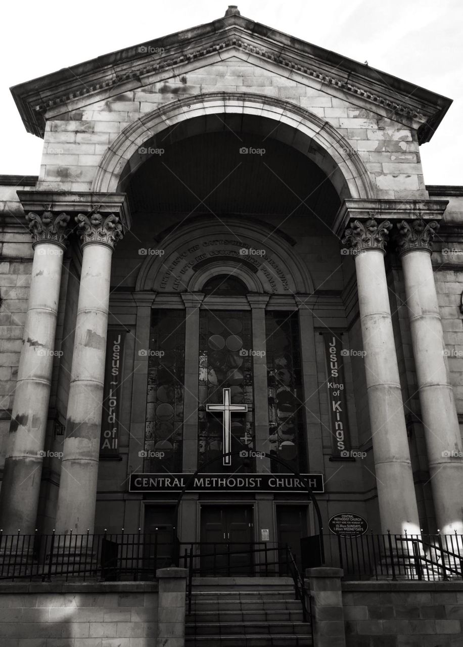 Creepy black and white church, scary buildings, scary monochrome churches, making buildings scary, scary Halloween building 