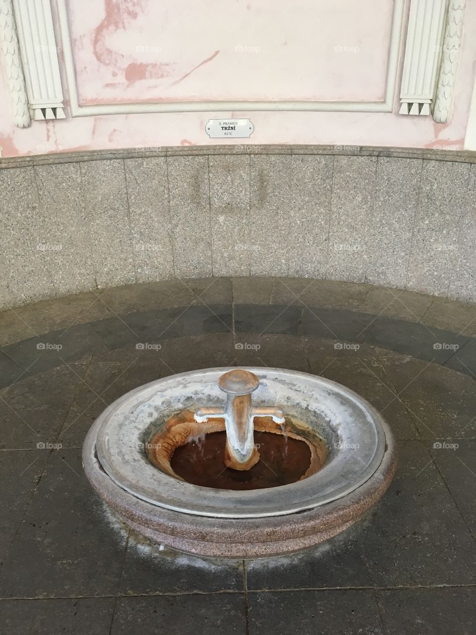 Karlovy Vary hot mineral water spring 