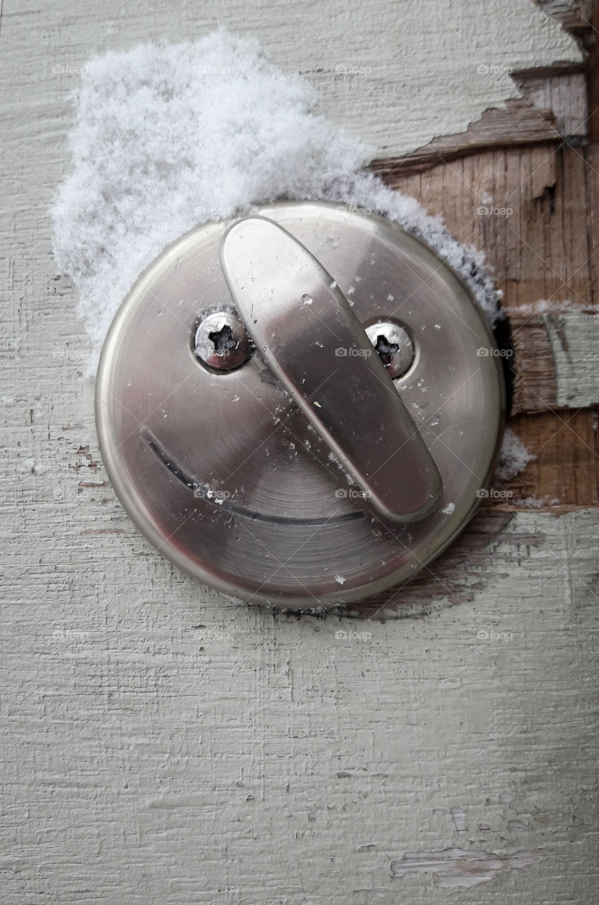 Happy face door knob