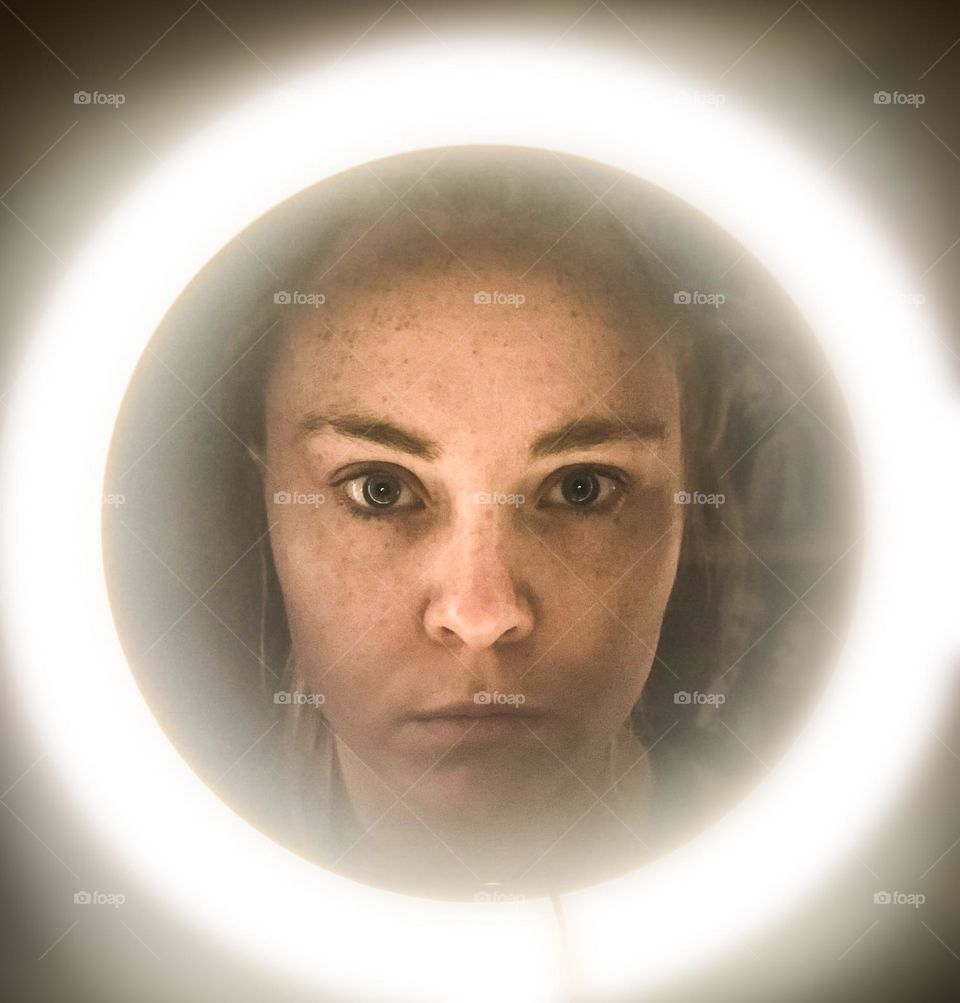 Photo ring light selfie. Insecure about it because this is a dark time in my life and I am trying to process and be true to myself. Mental health is important. We all need help.
