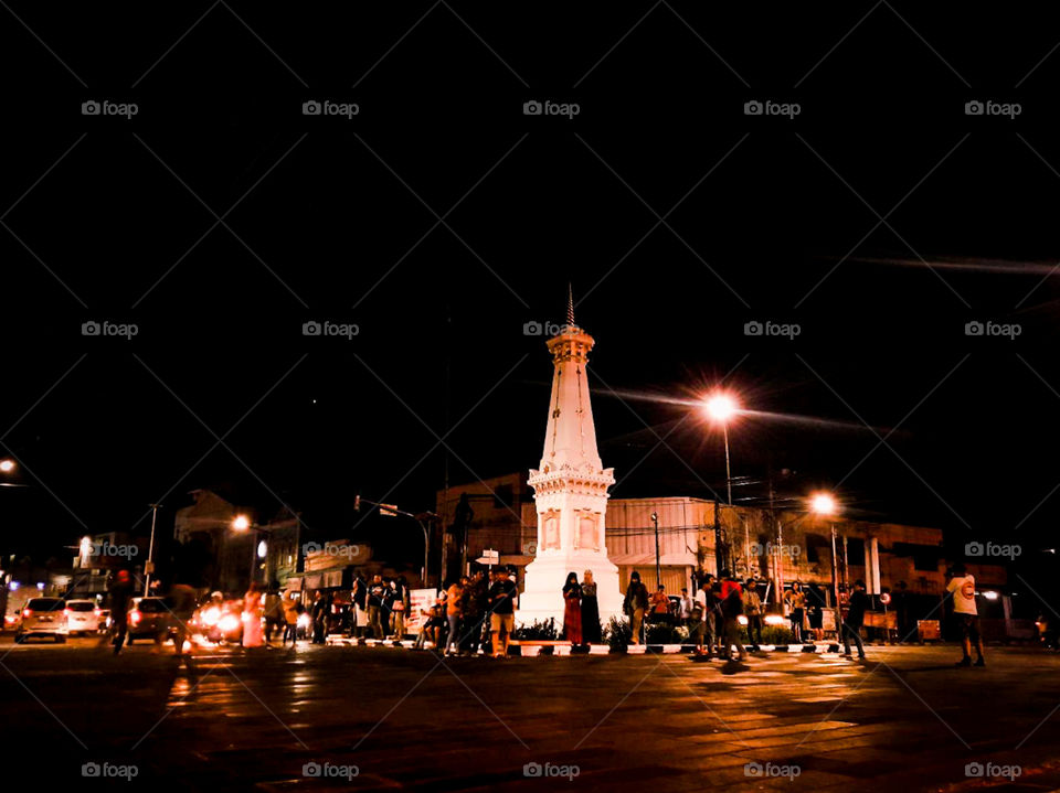 This is a landmark the name is "Tugu" location in Yogyakarta, Indonesia.