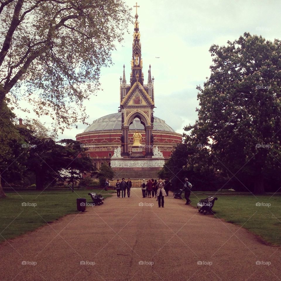 Albert Monument and Royal Albert Hall, London 