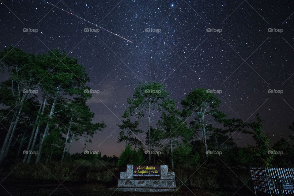 National sign with milky way