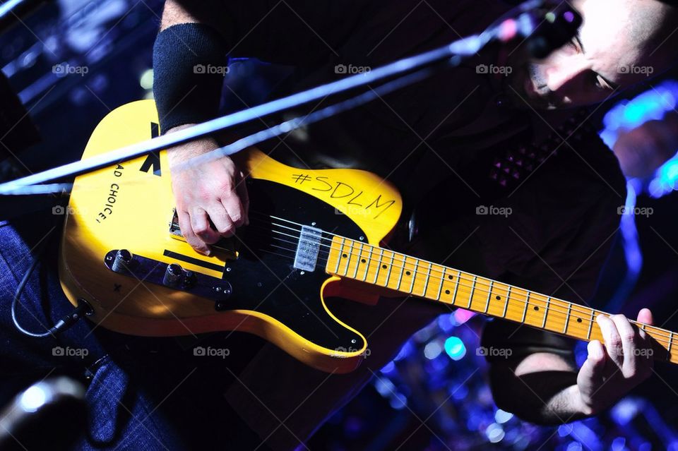 Guitar, músic, band, concert,
