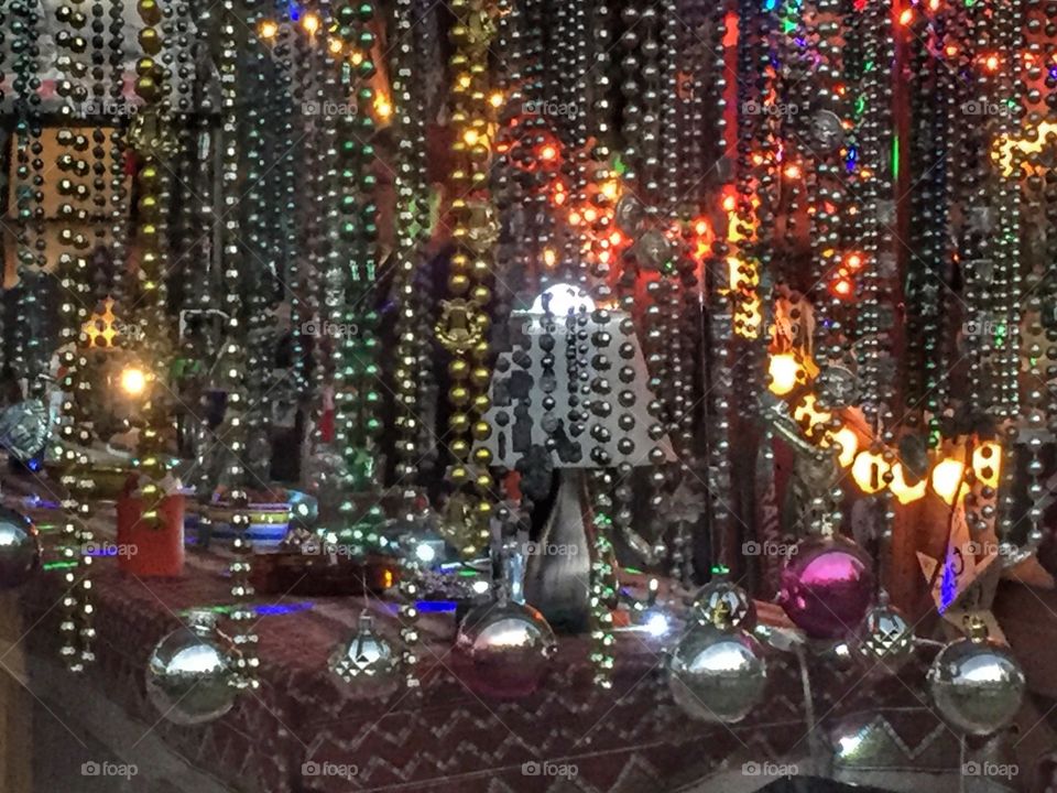Beads, lights and ornaments 