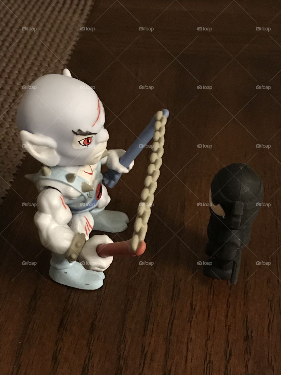 Face-off. The ultimate showdown between Panthero of the THUNDERCATS and a ninja.