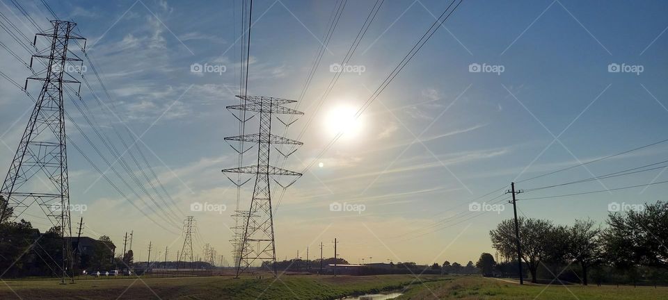 Electric Cables Amist Skyline