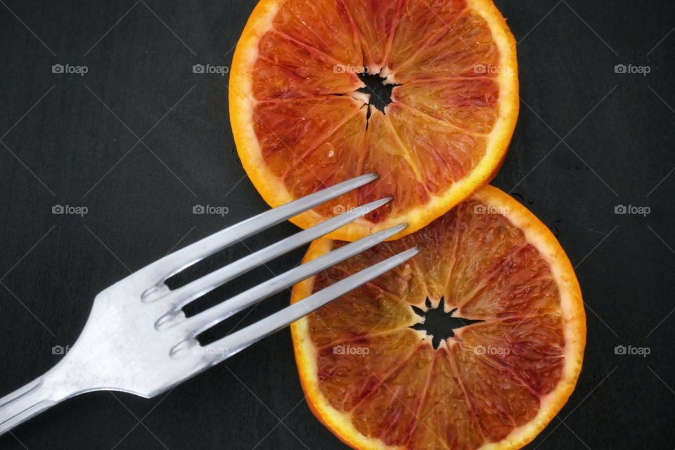 Fork & orange