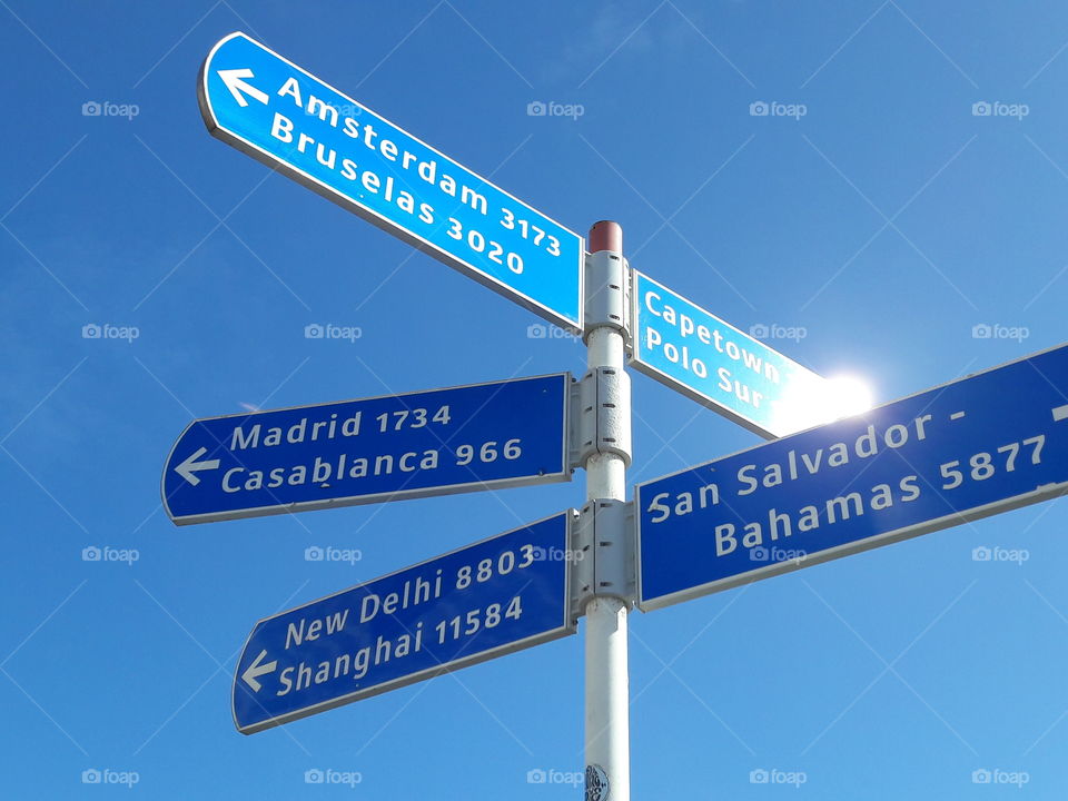 Guidance, Road, Signpost, Option, Sign