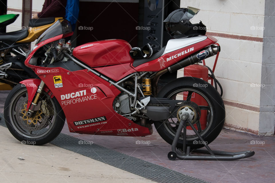 Italian Sportbike standing on circuit