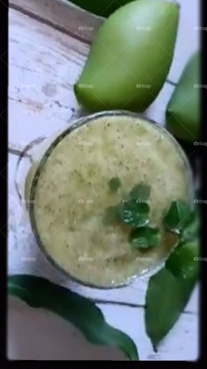 This is summer special drink made from raw mango and mint. its very cool, tasty and healthy drink 😋🍻