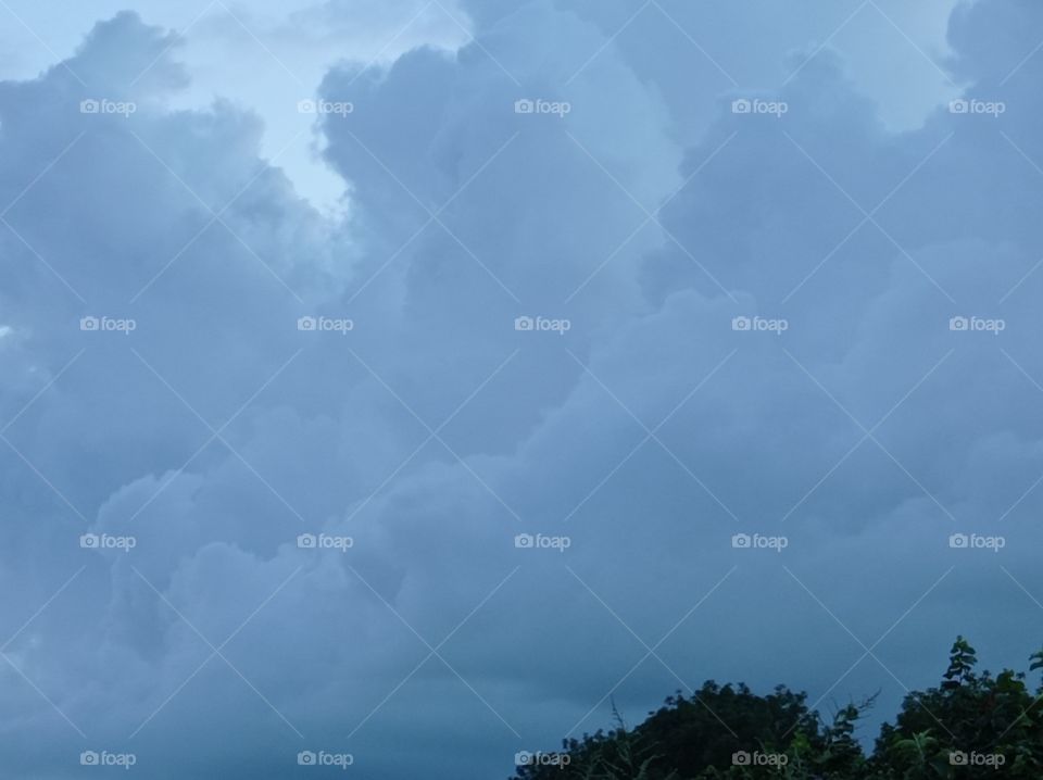 Storm clouds in the sky.