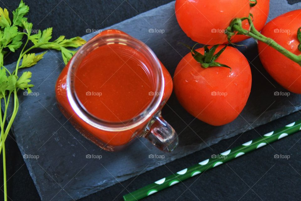 Homemade tomato juice 