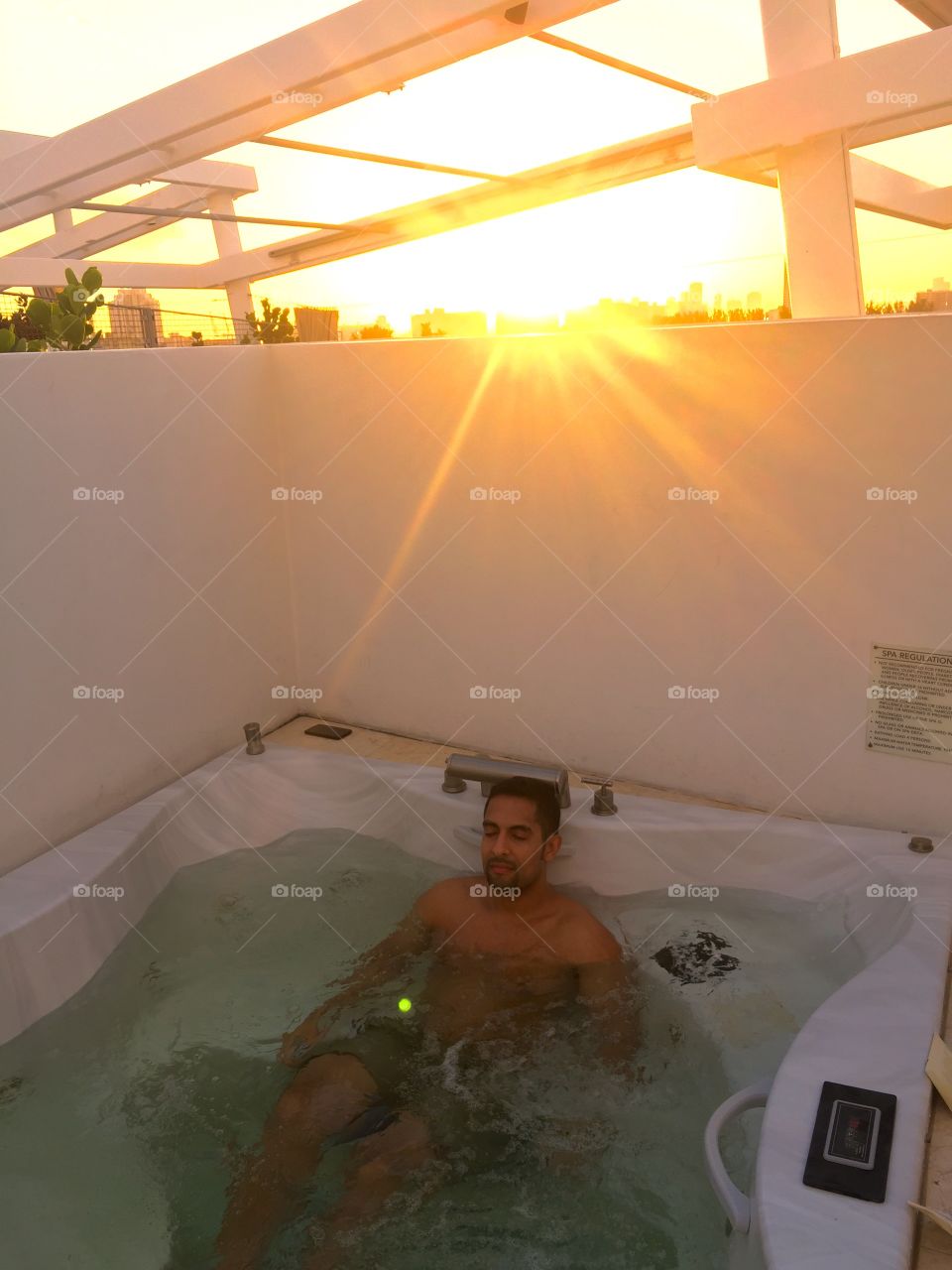 Sunset hot tub 