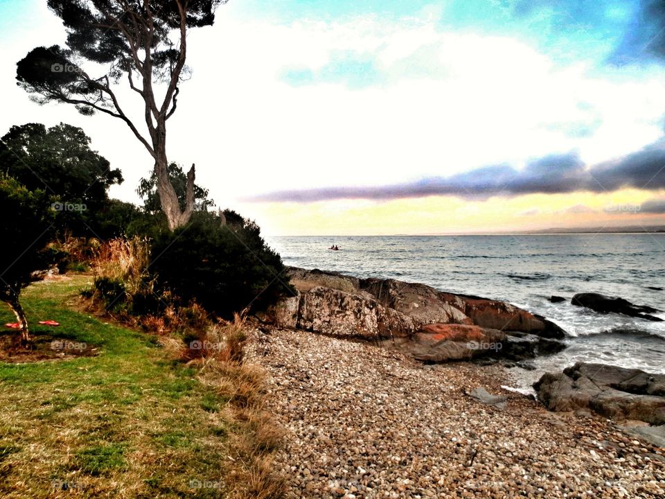 Beach at dusk