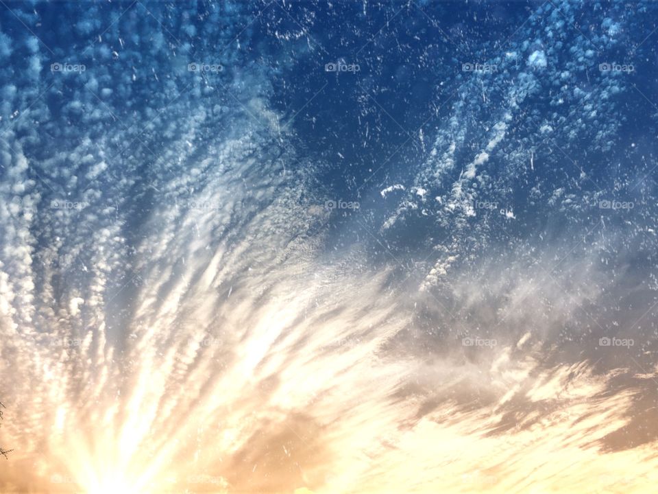 Sunset and unique clouds