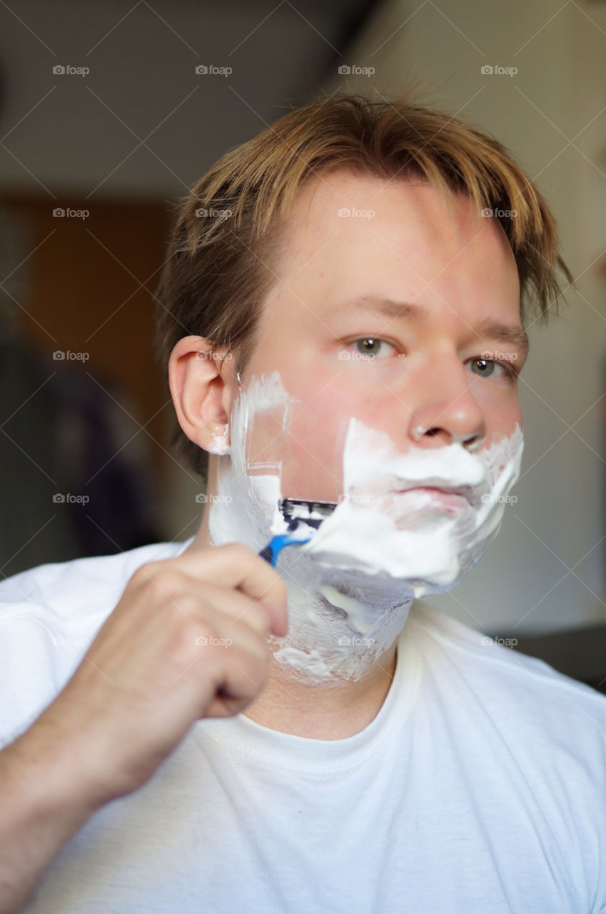 morning boy shaving first shave by lexlebeur