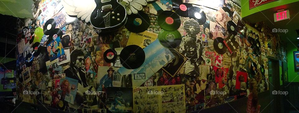 Retro music wall.