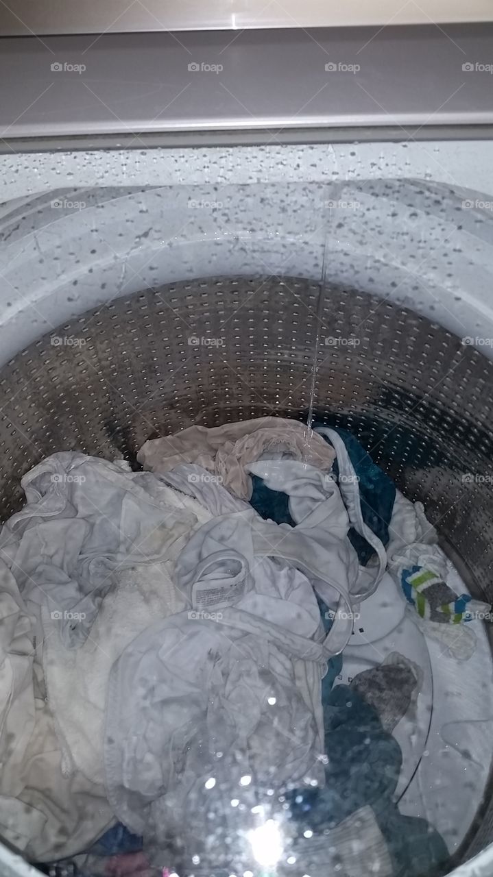 Inside the washer