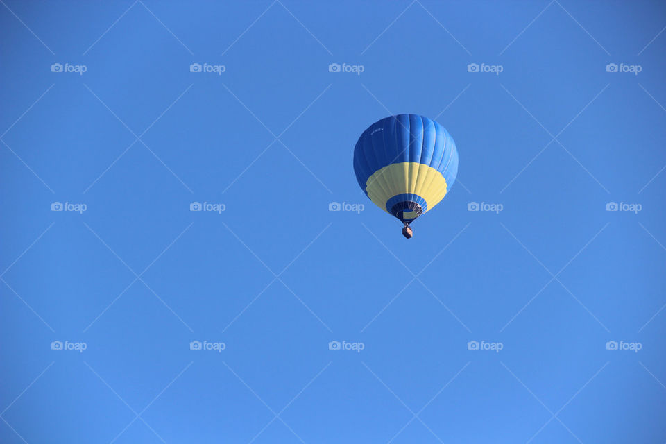 Hot air balloon in air