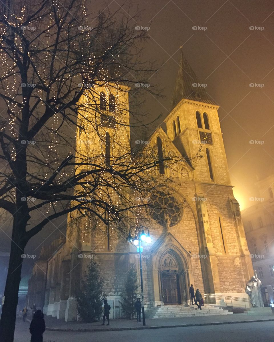 Foggy night in Sarajevo 