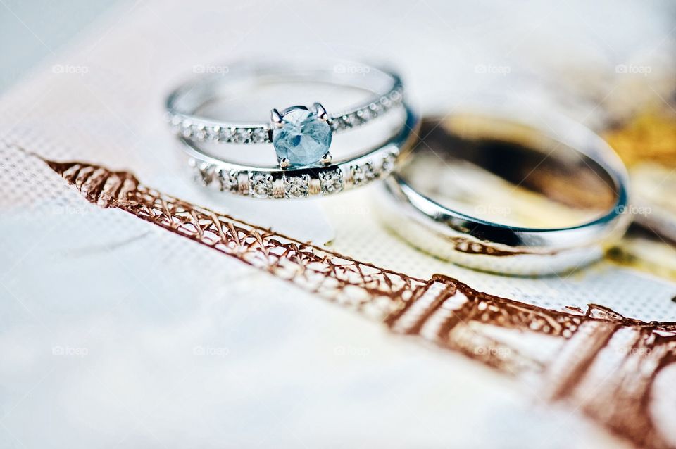 close-up wedding rings