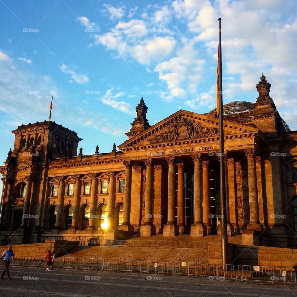 Reichstag at sunset