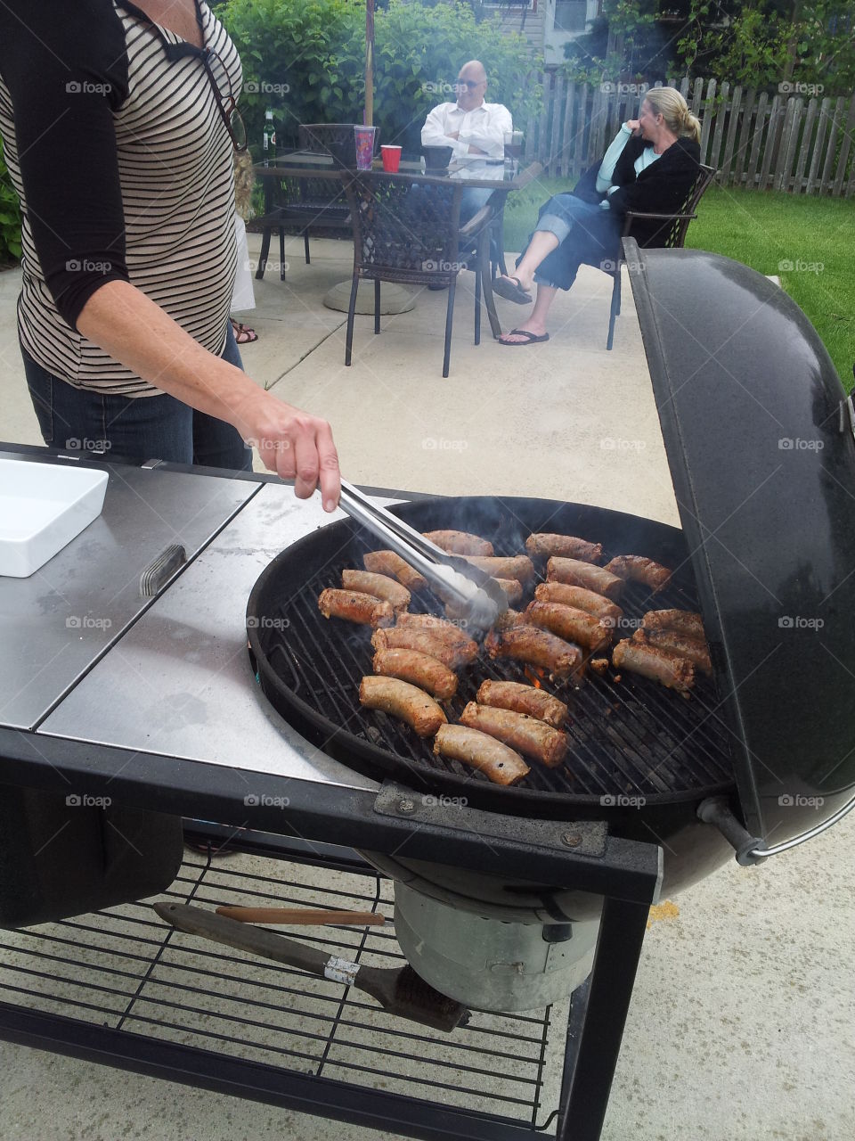 Grilling some sausages