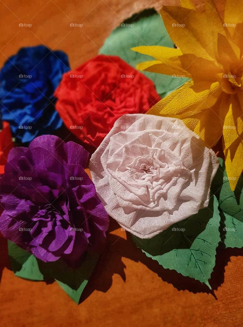 Colorful paper flowers