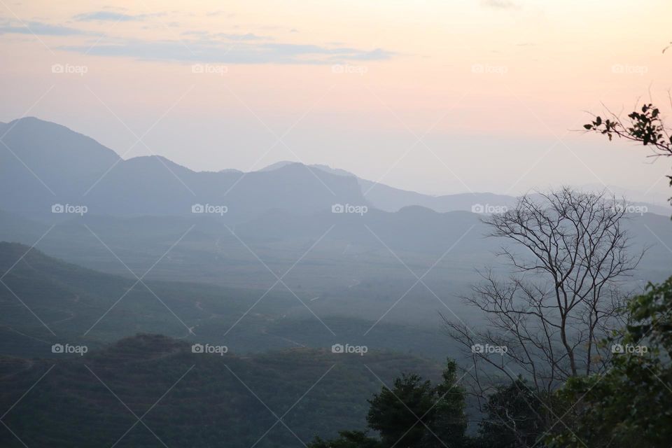 Beautiful scenery of the hills side before sun rise