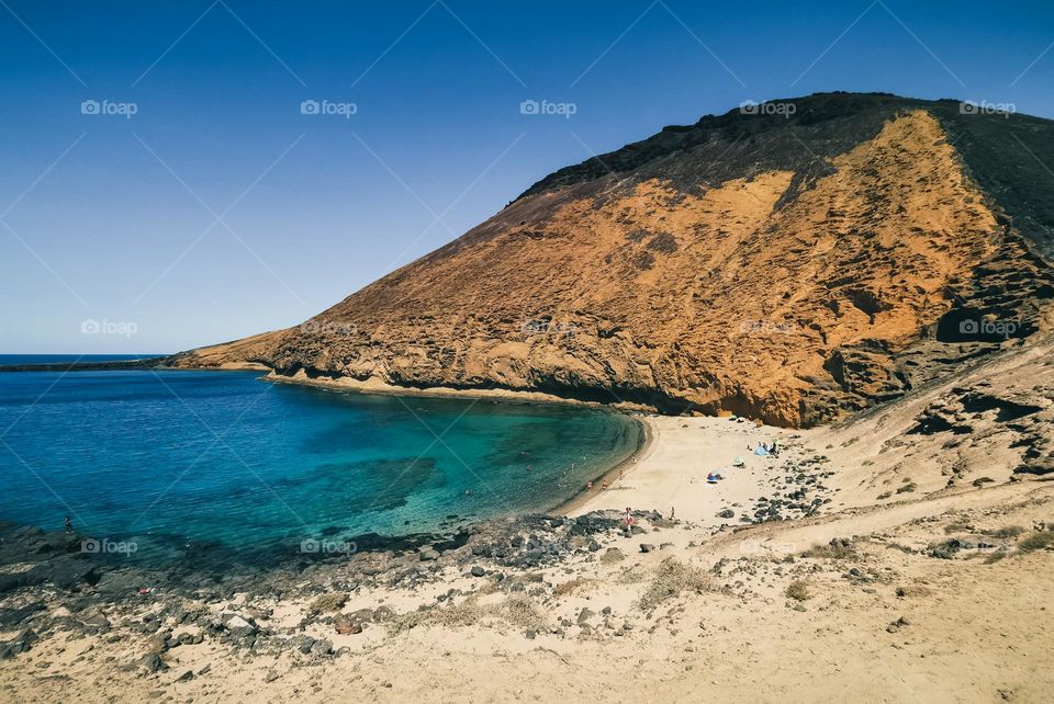 Beautiful coastal landscape scenery at Lanzerote, Canary Islands