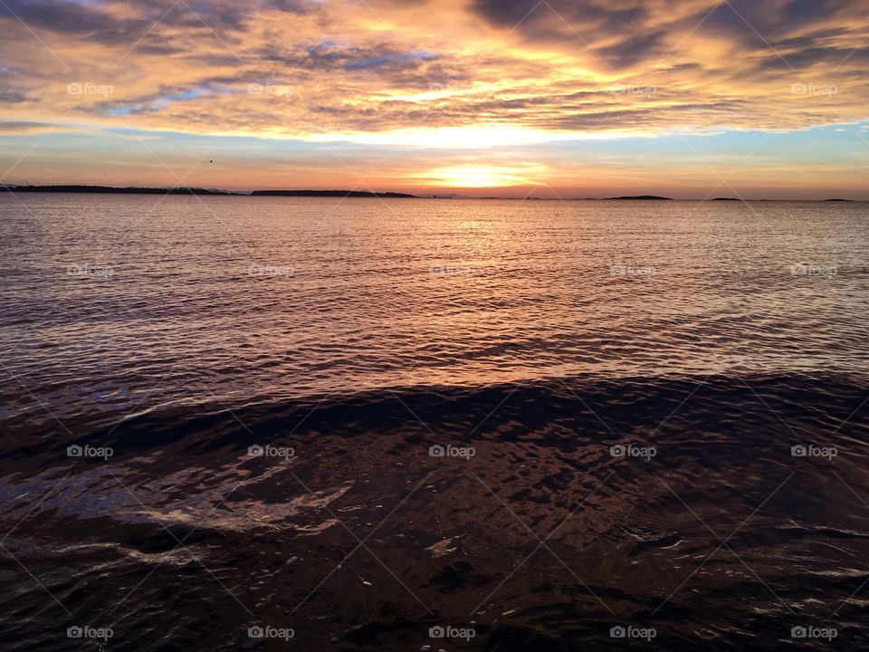 View of sea during sunset