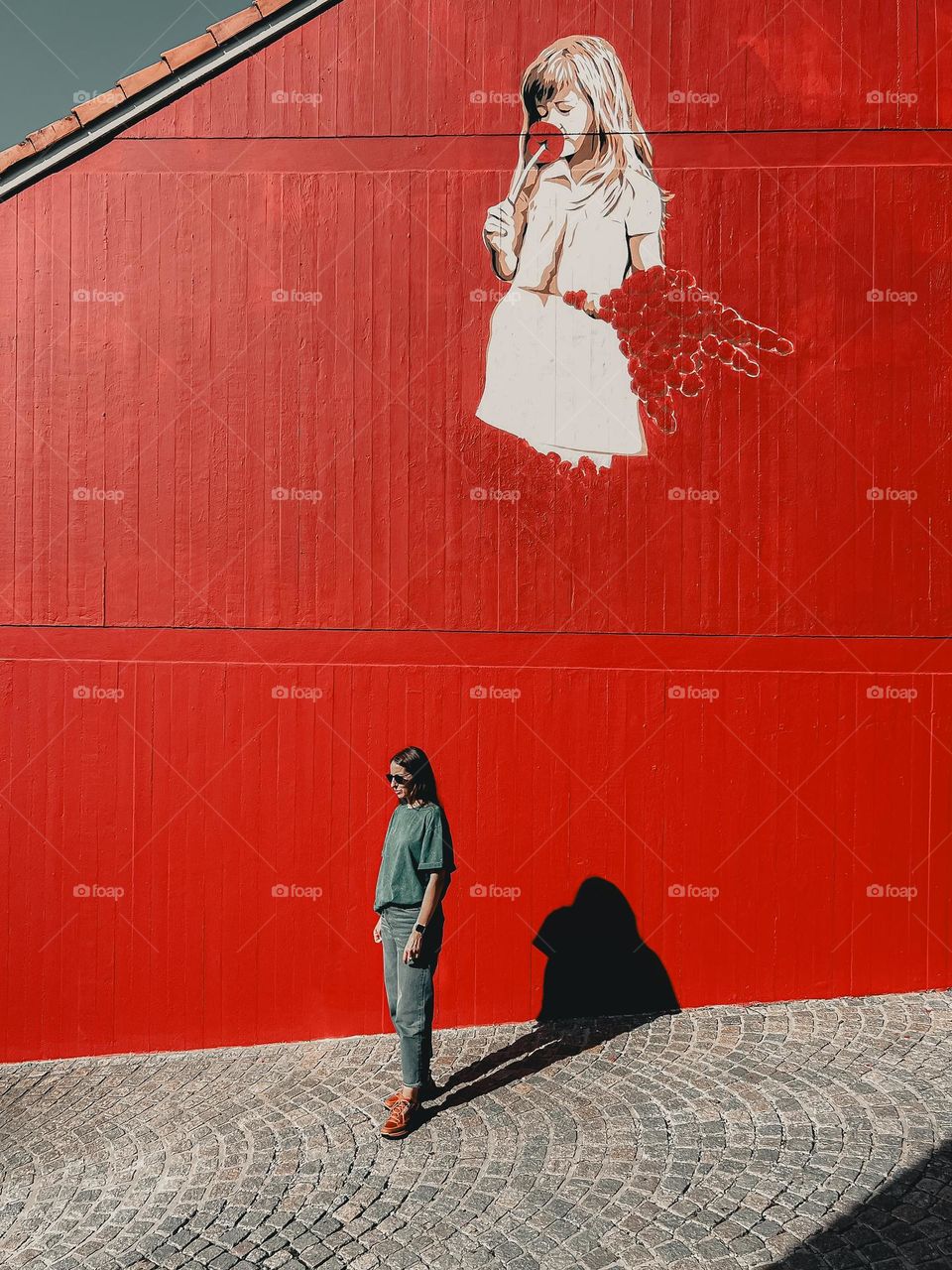 Woman in red