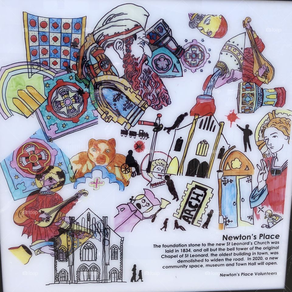 One of nine artist plaques following now, that were created and publicized by school children, depicting local history.