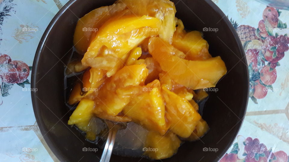 homemade yellow tomato with oil and vinegar