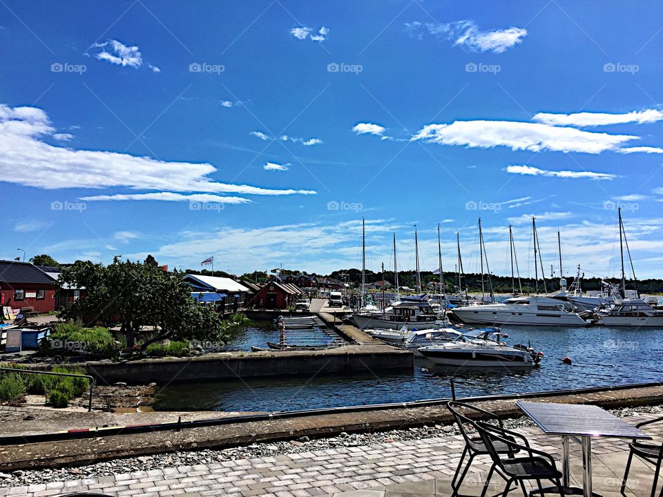 The harbor with boats!