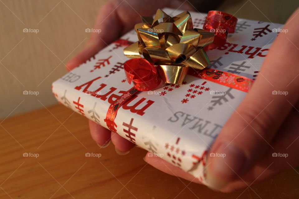 Giving christmas present