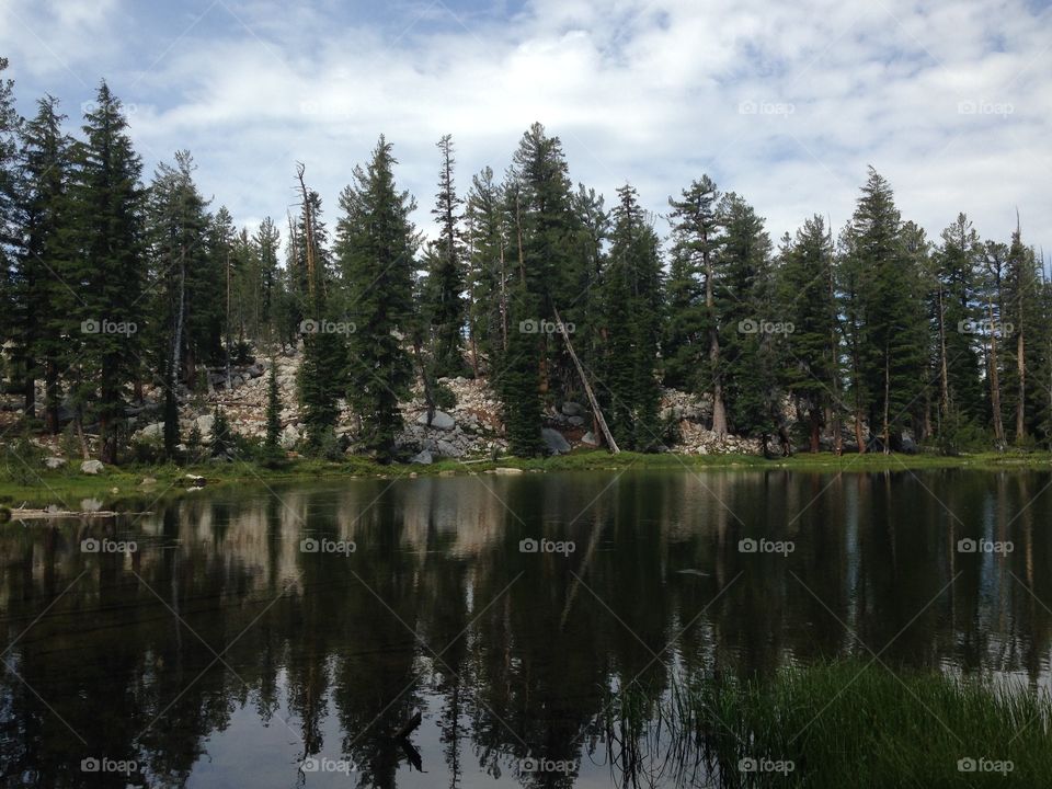 Lake in Yosemite . Lake on trail to Clouds Rest, Yosemite